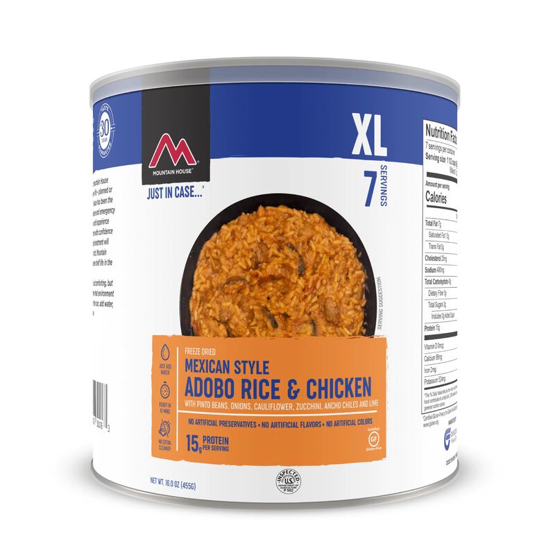 Mexican Adobo Rice With Chicken | Mountain House Freeze Dried Food Can, , large image number 0